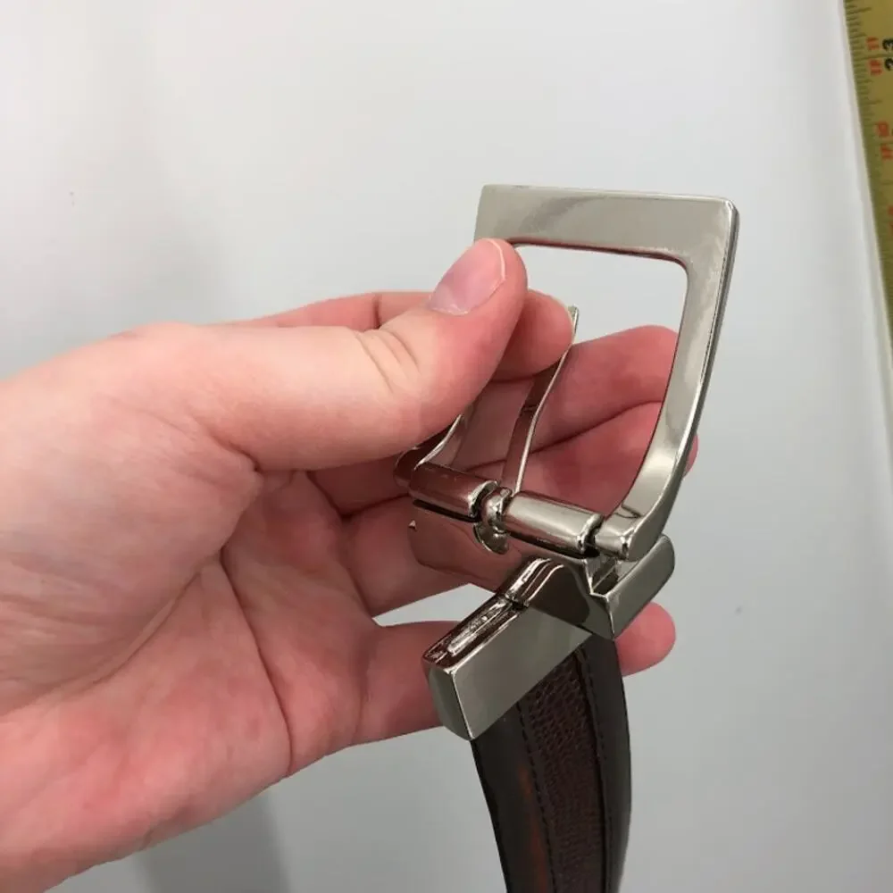 Mens career or causal Size 36 Belt Reversible silver buckle adjustable